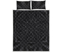 Black Kaleidoscope Print Quilt Bed Set