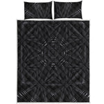 Black Kaleidoscope Print Quilt Bed Set