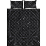 Black Kaleidoscope Print Quilt Bed Set