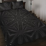 Black Kaleidoscope Print Quilt Bed Set
