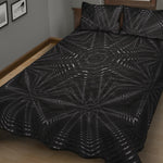 Black Kaleidoscope Print Quilt Bed Set