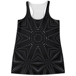 Black Kaleidoscope Print Women's Racerback Tank Top