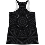 Black Kaleidoscope Print Women's Racerback Tank Top