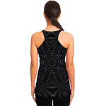 Black Kaleidoscope Print Women's Racerback Tank Top