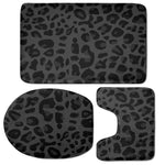 Black Leopard Print 3 Piece Bath Mat Set