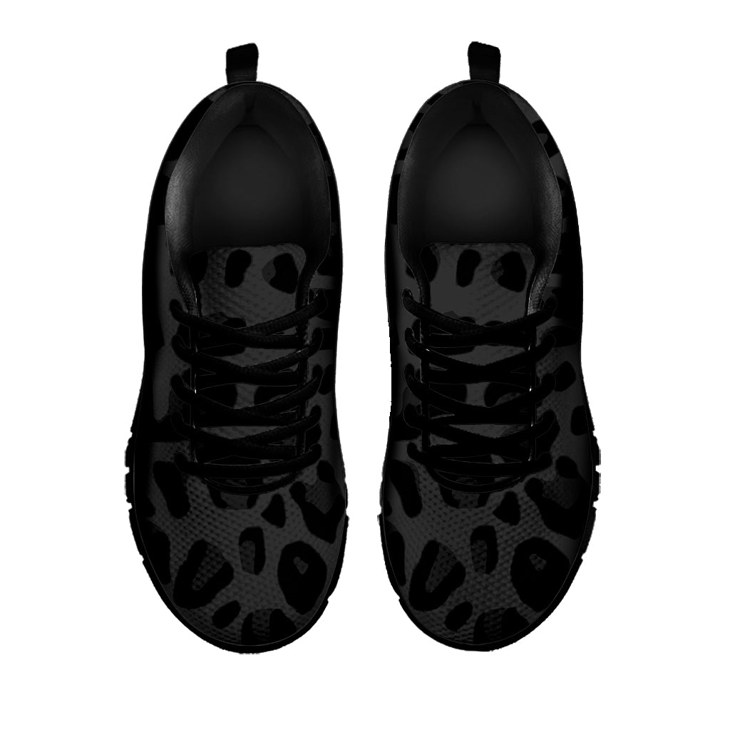 Black Leopard Print Black Sneakers