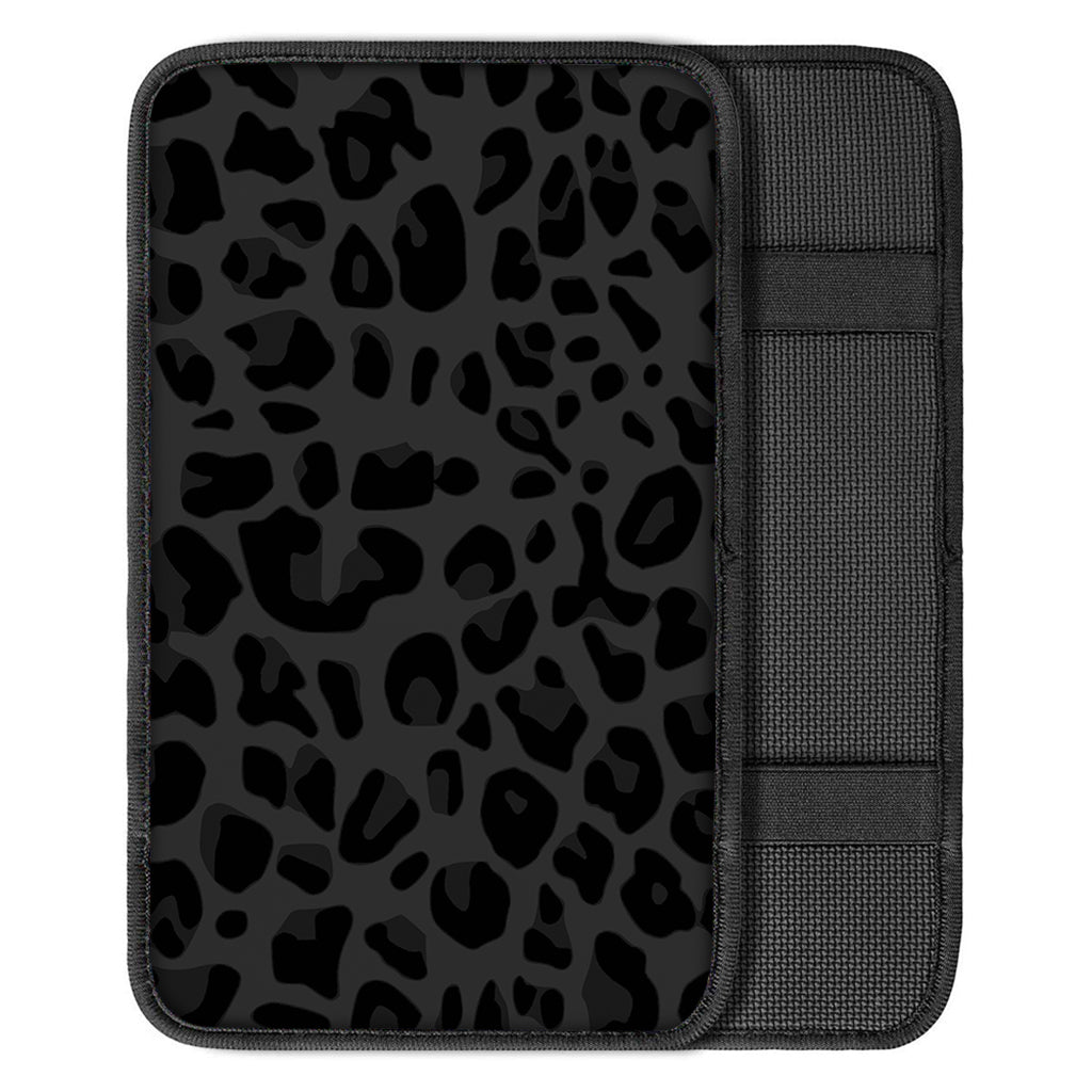 Black Leopard Print Car Center Console Cover