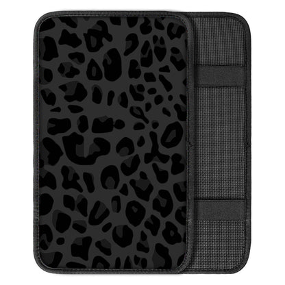 Black Leopard Print Car Center Console Cover