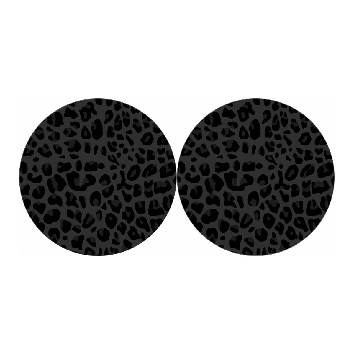 Black Leopard Print Car Coasters