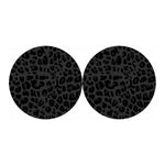 Black Leopard Print Car Coasters