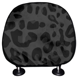 Black Leopard Print Car Headrest Covers