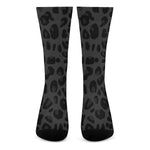 Black Leopard Print Crew Socks