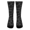 Black Leopard Print Crew Socks