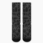 Black Leopard Print Crew Socks