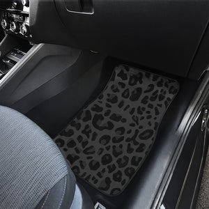 Black Leopard Print Front and Back Car Floor Mats
