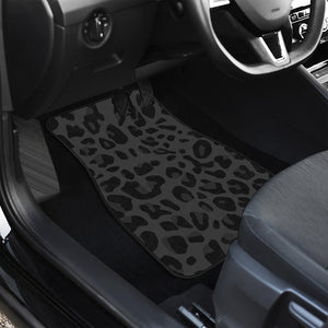 Black Leopard Print Front Car Floor Mats