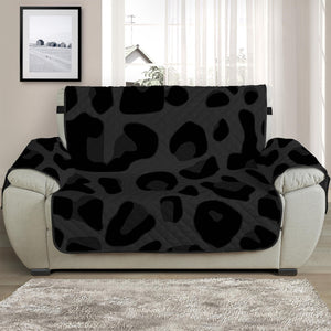 Black Leopard Print Half Sofa Protector