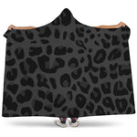 Black Leopard Print Hooded Blanket