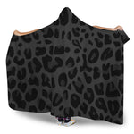 Black Leopard Print Hooded Blanket