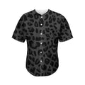 Black Leopard Print Men's Baseball Jersey