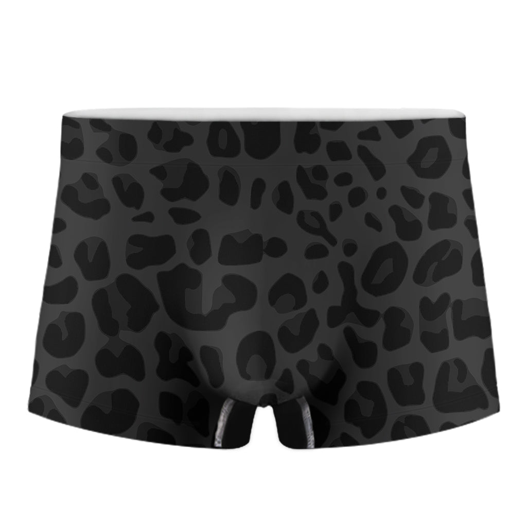 Black Leopard Print Men's Boxer Briefs
