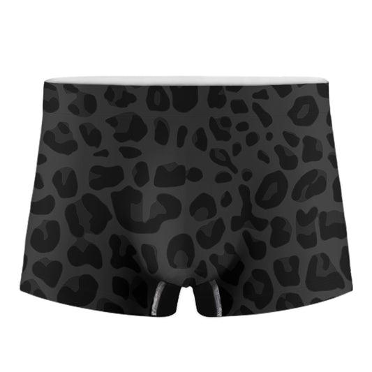 Black Leopard Print Men's Boxer Briefs
