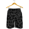 Black Leopard Print Men's Shorts