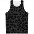Black Leopard Print Men's Tank Top