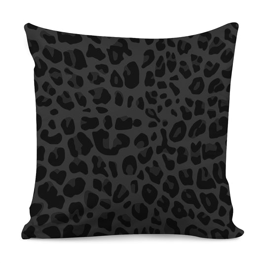 Black Leopard Print Pillow Cover