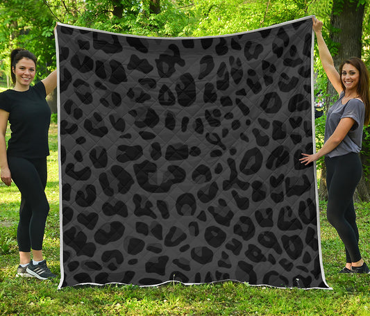 Black Leopard Print Quilt