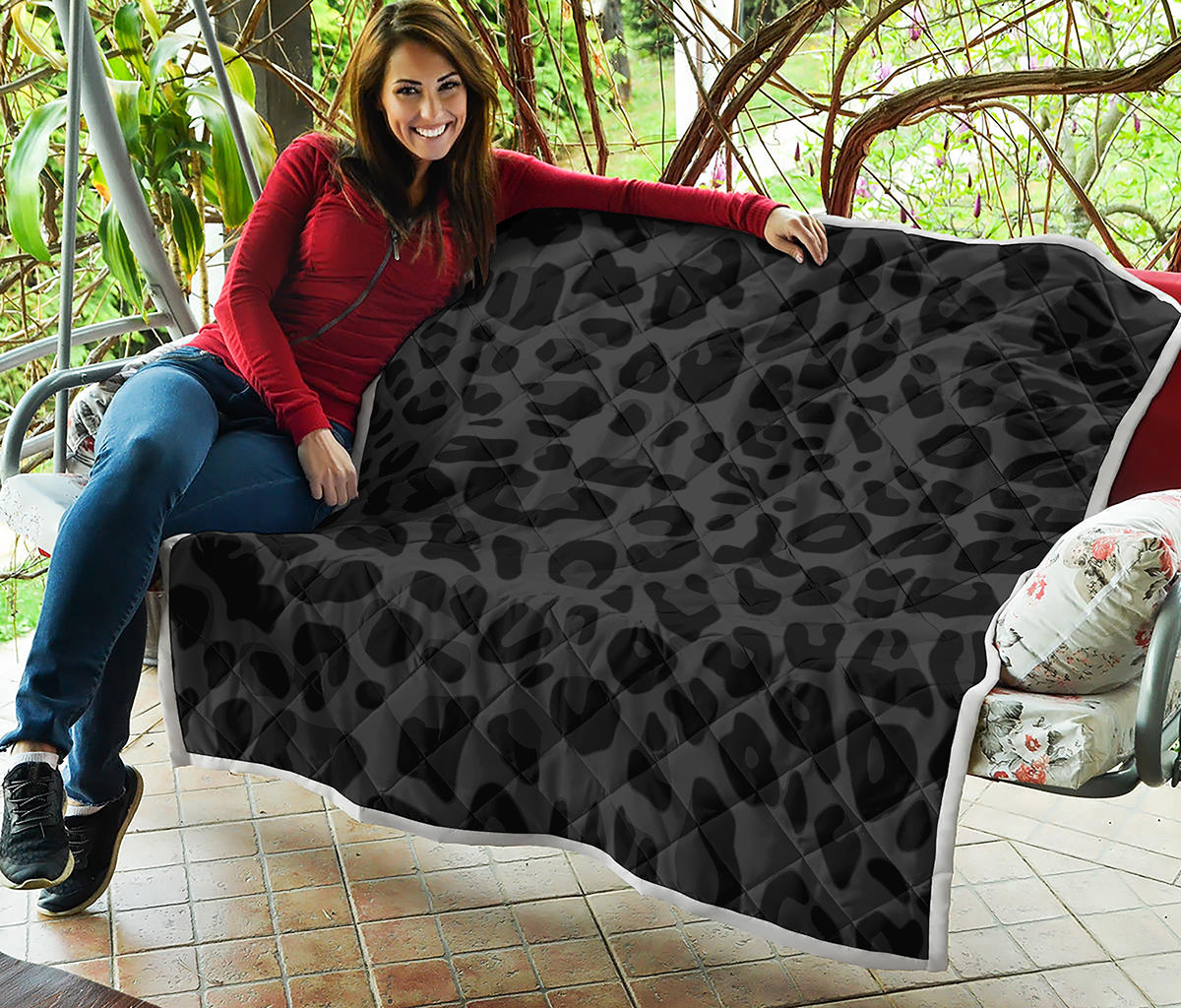 Black Leopard Print Quilt