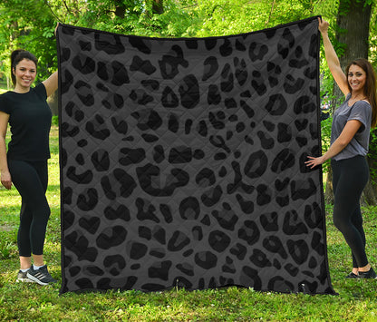 Black Leopard Print Quilt