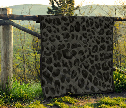 Black Leopard Print Quilt
