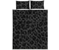 Black Leopard Print Quilt Bed Set