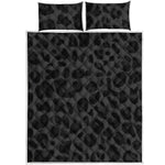 Black Leopard Print Quilt Bed Set