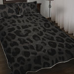 Black Leopard Print Quilt Bed Set