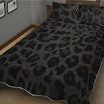 Black Leopard Print Quilt Bed Set