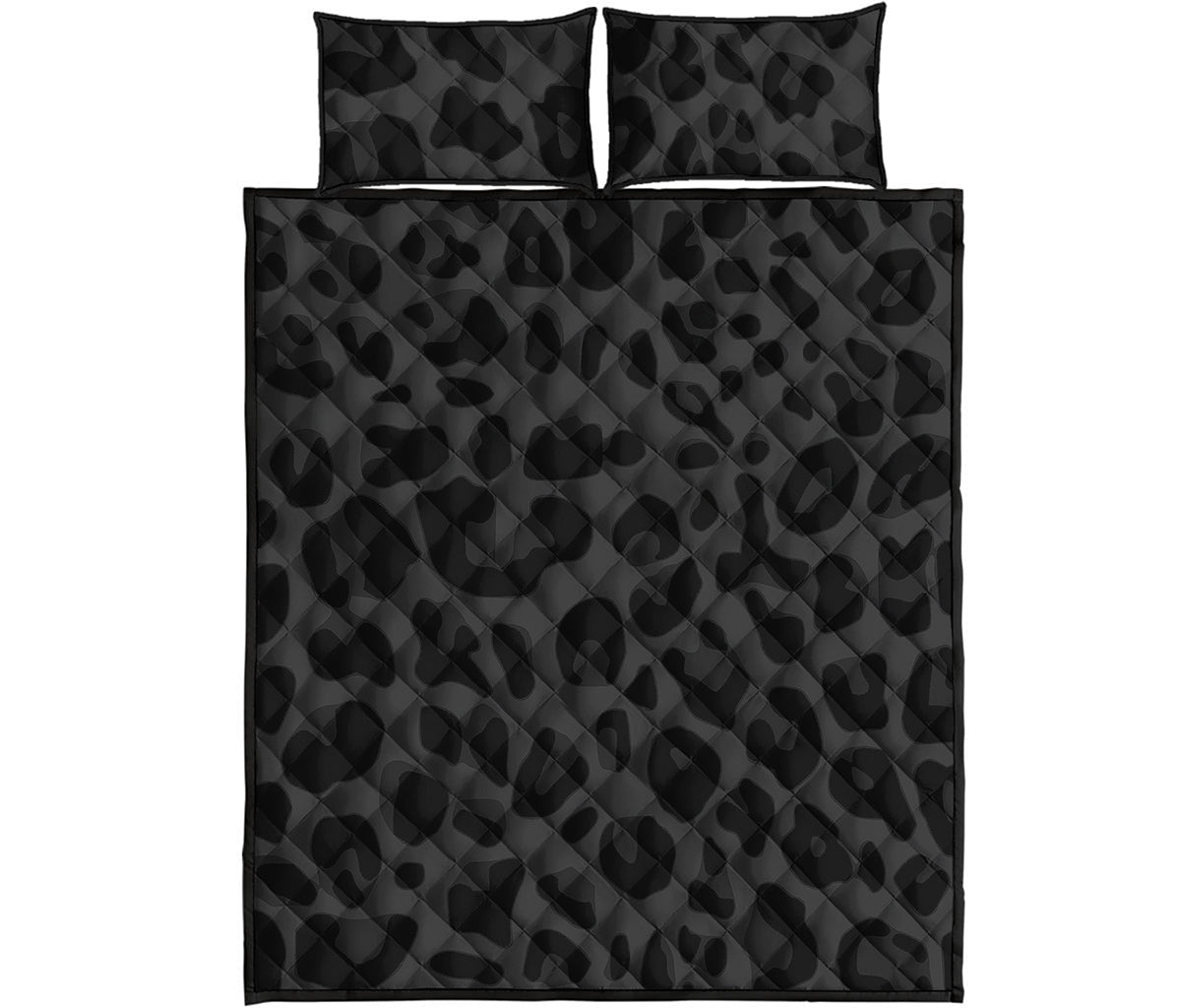 Black Leopard Print Quilt Bed Set