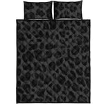 Black Leopard Print Quilt Bed Set