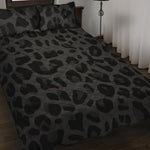 Black Leopard Print Quilt Bed Set