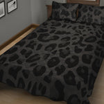 Black Leopard Print Quilt Bed Set