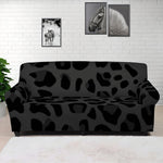 Black Leopard Print Sofa Cover