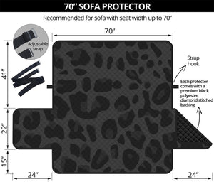 Black Leopard Print Sofa Protector