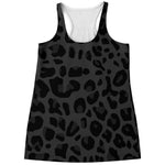 Black Leopard Print Women's Racerback Tank Top