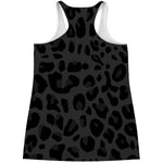 Black Leopard Print Women's Racerback Tank Top