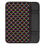 Black Mermaid Scales Pattern Print Car Center Console Cover