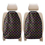 Black Mermaid Scales Pattern Print Car Seat Organizers