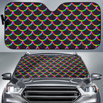 Black Mermaid Scales Pattern Print Car Sun Shade GearFrost