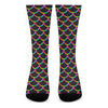 Black Mermaid Scales Pattern Print Crew Socks