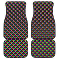 Black Mermaid Scales Pattern Print Front and Back Car Floor Mats